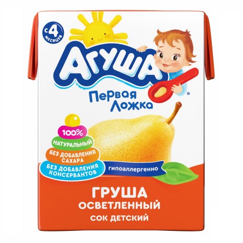 Сок Агуша 200мл Груша осветл.(с 4 мес)
