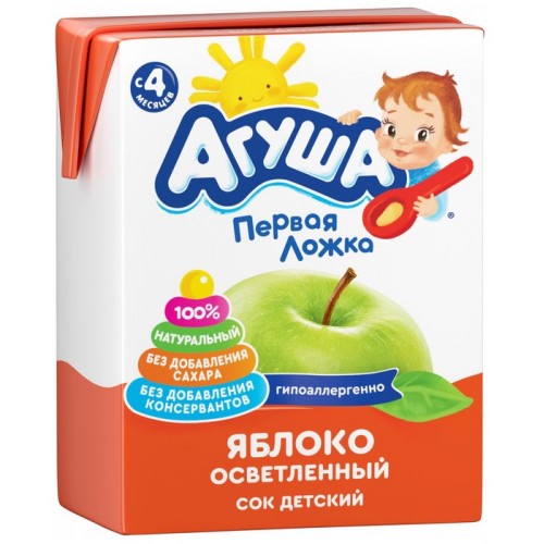 Сок Агуша 200мл Яблоко осветл. (с 4 мес)