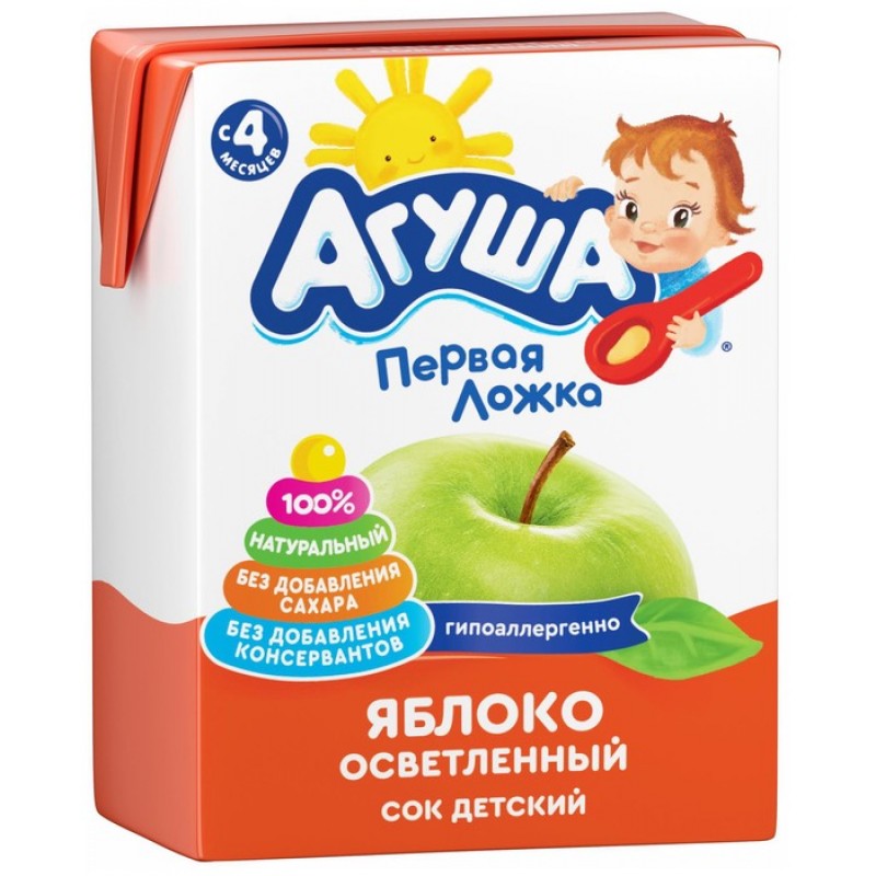 Сок Агуша 200мл Яблоко осветл. (с 4 мес)