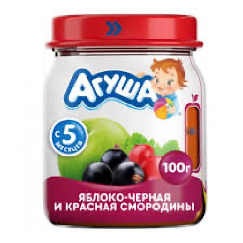 Агуша Пюре Яблоко/смородина 100г