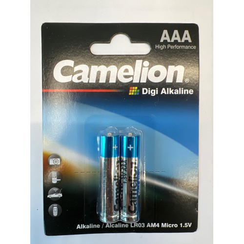 Батарейка, CAMELION, LR03-BP2DG, Digi Alkaline, AAA, 1.5V, 1250mAh, 2 шт., Блистер