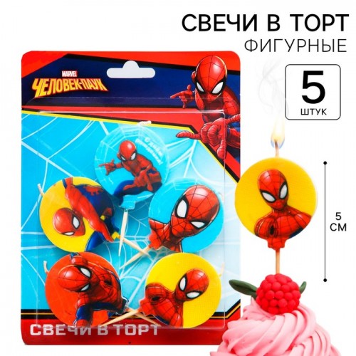 Свеча в торт набор, Человек-паук . 5 шт. 4127133