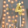 Свеча в торт на шпажке «Алмаз», цифра "4", золотая, 5 см 9338085