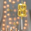 Свеча в торт на шпажке «Алмаз», цифра "8", золотая, 5 см 9338089