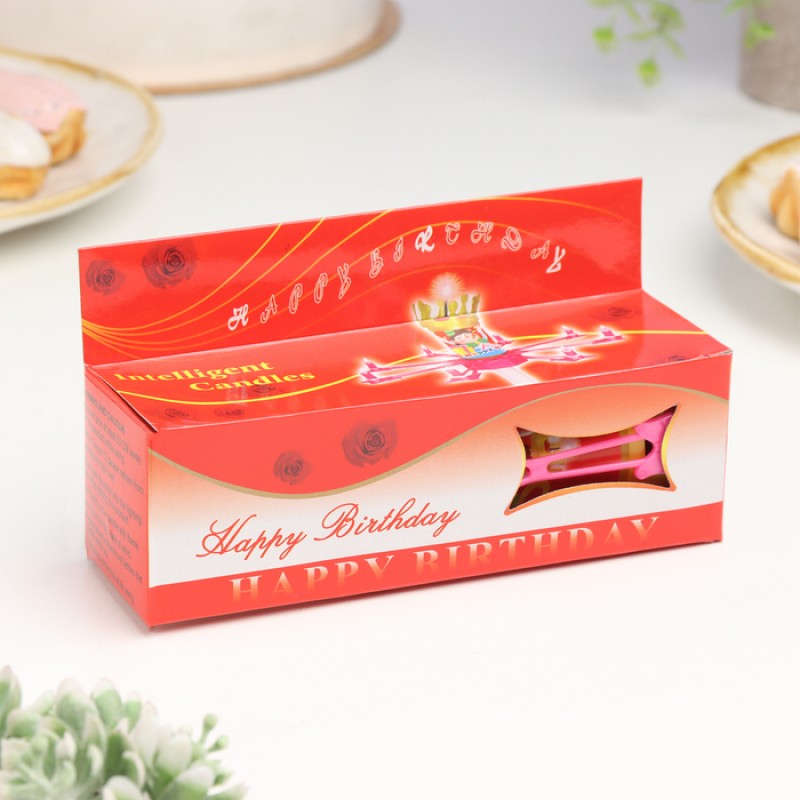 Свеча для торта музыкальная "Цветок", розовая, 15×5 см 283042