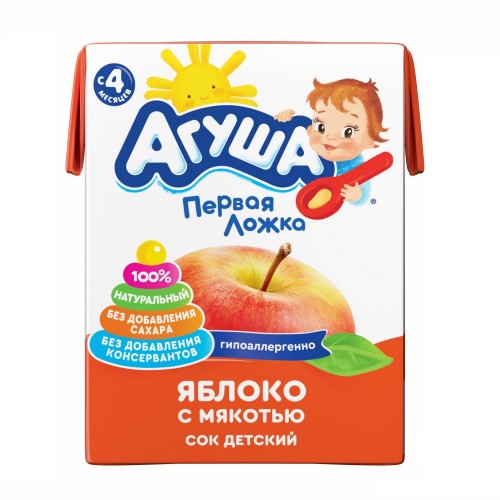 АГУША 0,2л ЯБЛОКО с мяк. TBABS 18X