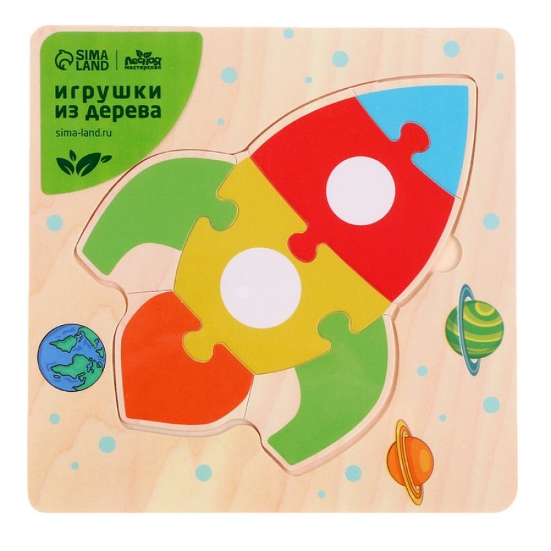Игрушка развивающая пазл "Ракета" 0,3х15х15 см   4476204