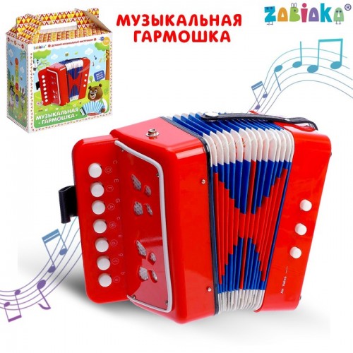 ZABIAKA Игрушка музыкальная "Гармонь" красная  №SL-64253 1767373
