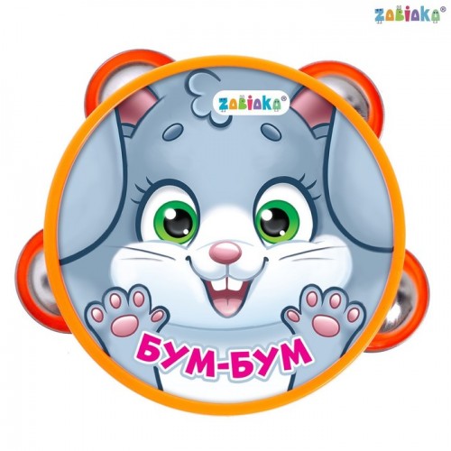ZABIAKA Музыкальная игрушка бубен "Бум-бум!" цвет МИКС SL-05393   7291147