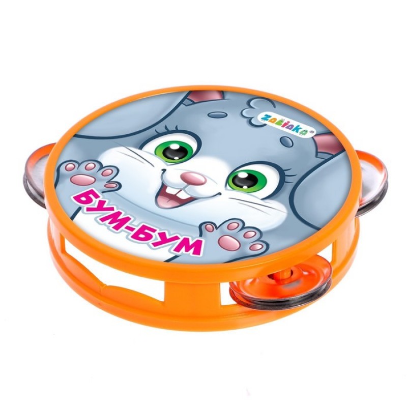ZABIAKA Музыкальная игрушка бубен "Бум-бум!" цвет МИКС SL-05393   7291147