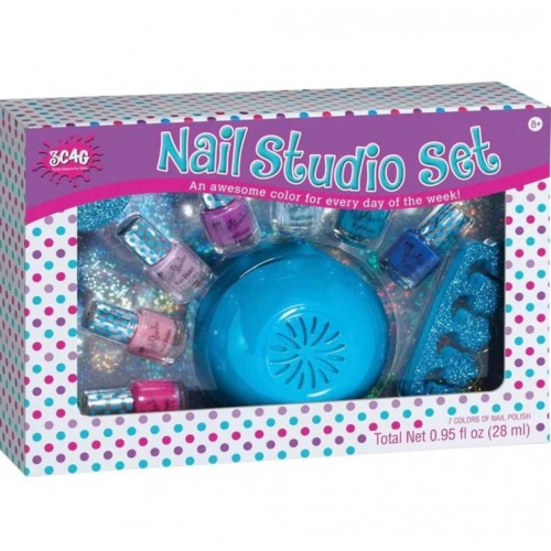 Набор лаков для ногтей Make It Real 3C4G Nail Studio Set Blue: 7 лаков, 2 разделителя, сушилка
