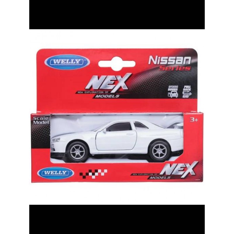 Машинка WELLY 1:38 Nissan Skyline GT-R R34, пруж. мех., цвет в асс.