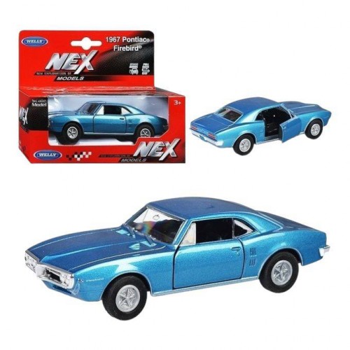 Машинка WELLY 1:38 Pontiac Firebird 1967, пруж. мех., цвет в асс.