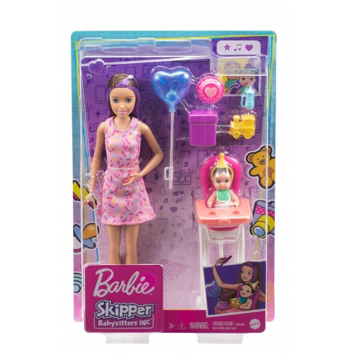 BARBIE НАБОР ИГРОВОЙ НЯНЯ СКИППЕР ДЕНЬ РОЖДЕНИЯ